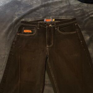 Empyre black with white stitching Slim Jeans